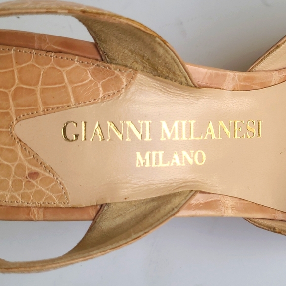 GIANNI MILANESI Milano Crocodile Leather Heels - Picture 7 of 14